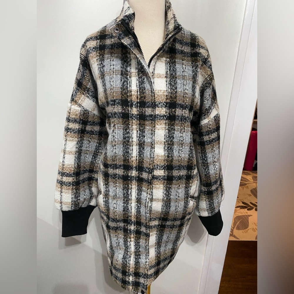 BB DAKOTA By Steve Madden Plaid Tweed Jacket/Coat - Size L - NEW - Picture 3 of 7